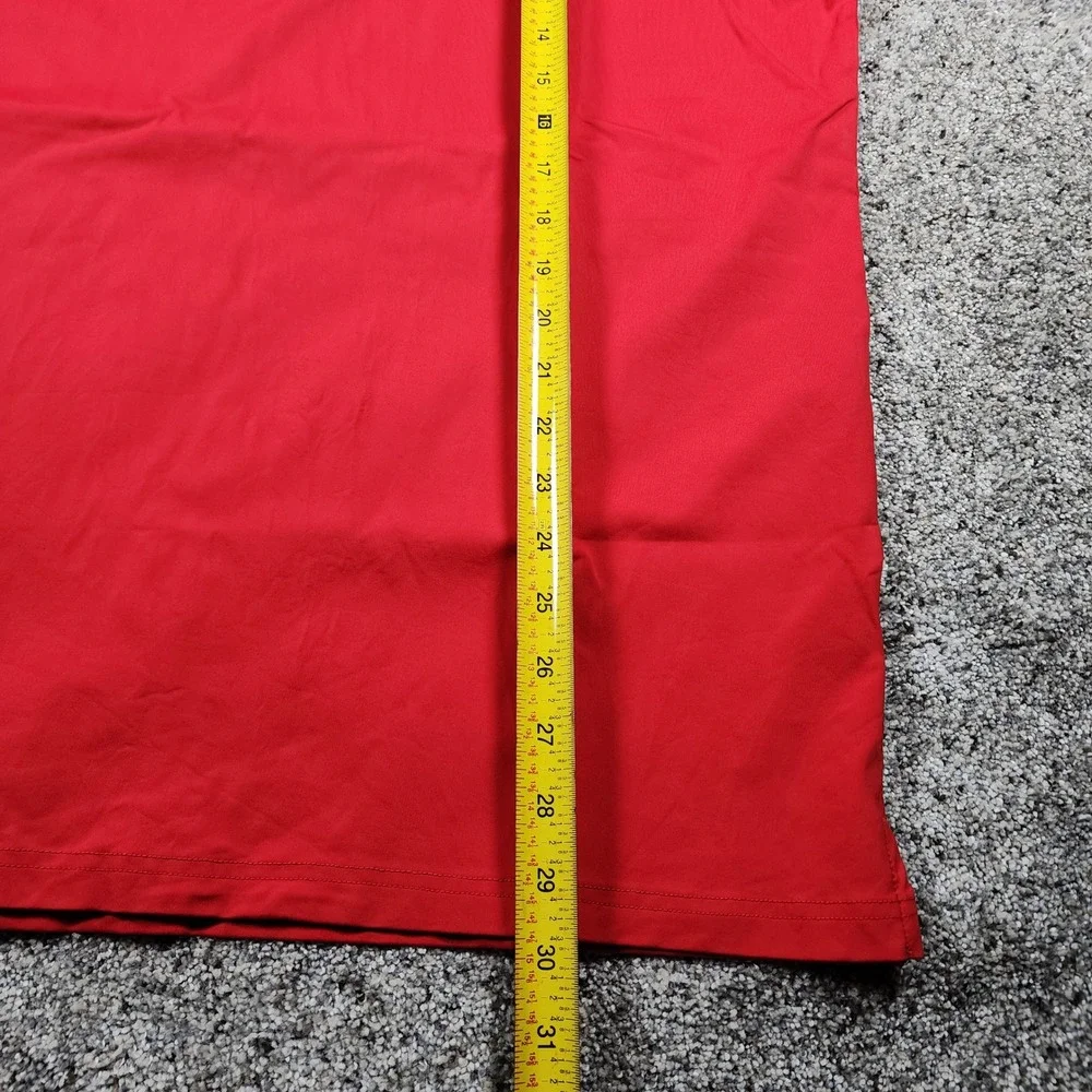 PXG Polo Shirt Mens Medium Red Athletic Snap Button Performance Golf Excellent - Picture 14 of 15